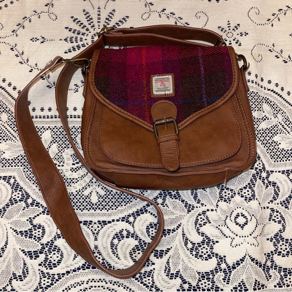 Brown and Red Plaid Women's Bag